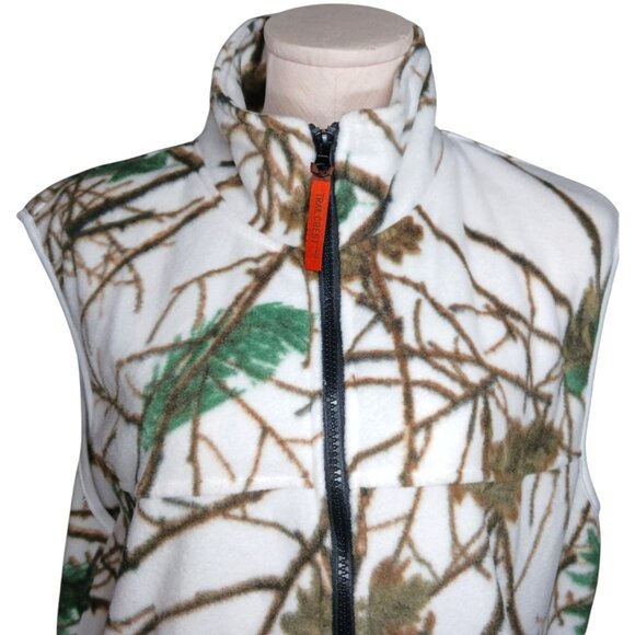 TRAIL CREST Womens M White Camo Fleece Full Zip Vest Hunting Hiking - Picture 7 of 14
